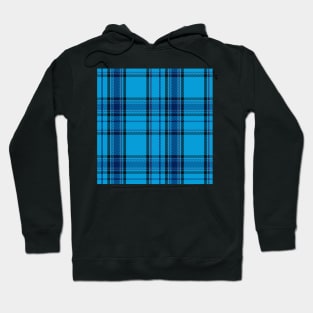 Dark Academia Plaid Tartan in Monochrome Royal Blue, Cornflower, and Navy Hoodie